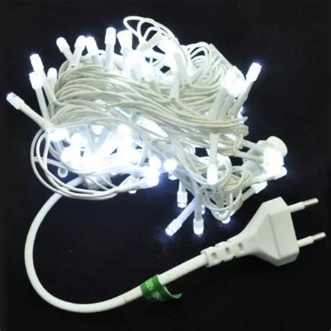 Pisca de Natal 100 LED Fixo Luz Branco Frio Fio Branco Ø1 8 mm IP44