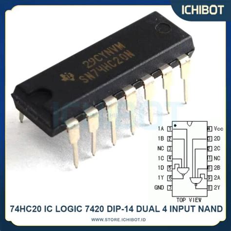 74HC20 IC Logic 7420 DIP 14 Dual 4 Input NAND Gate ICHIBOT STORE