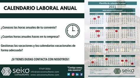 Calendario Laboral 2021 ¿estás Listo Seico Consultores