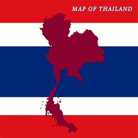 Premium Vector Vector Map Of Thailand With Flag Background