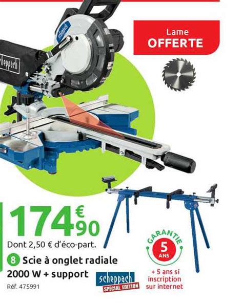 Promo Scie à Onglet Radiale 2000 W Support Scheppach chez Mr