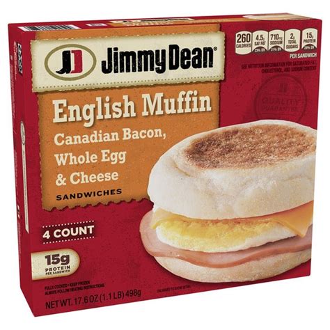 Jimmy Dean Canadian Bacon Whole Cracked Egg Cheese English Muffin