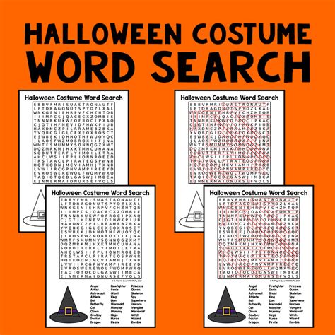 Halloween Costume Word Search Coloring Page Puzzle Made By Teachers