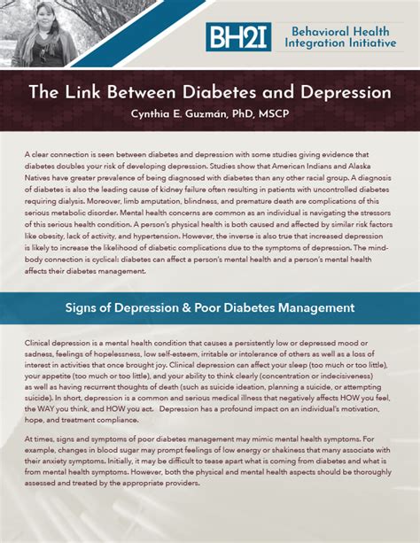 The Link Between Diabetes And Depression Behavioral Health