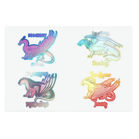 Wings Of Fire Sticker Sheet Wings Of Fire Stickers Mudwing Sticker