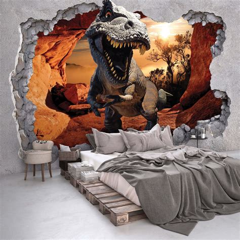 Dinosaur kids room feature mural wallpaper| Homewallmurals.co.uk