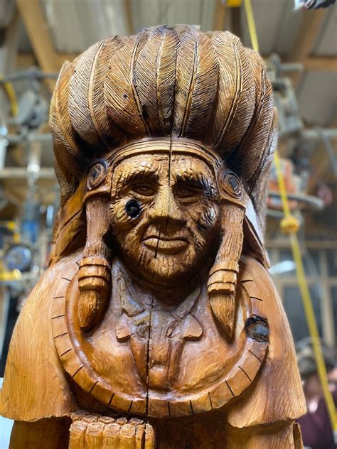 Cigar Store Indian Chainsaw Carving Sean Hanifee Etsy