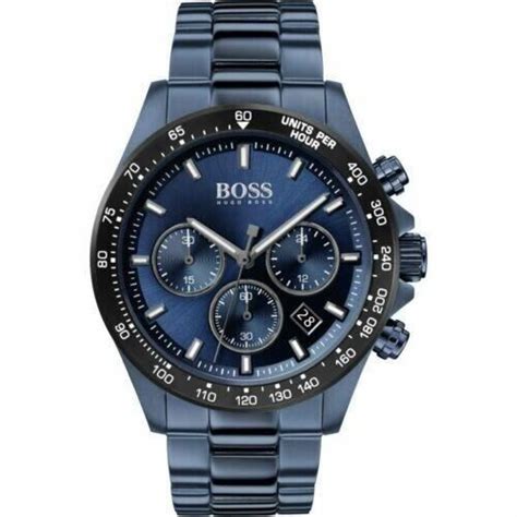 Montre Hugo Boss Bleu Pour Homme Sport Quartz Bracelet Chronographe