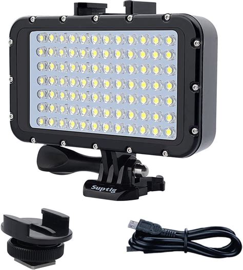 Suptig Underwater Lights Dive Light 84 Led High Power Dimmable Waterproof Led Video Light