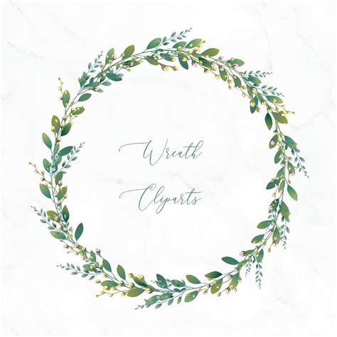 Floral Greenery Wreath Svg Png Cliparts Watercolor Flower Etsy Canada