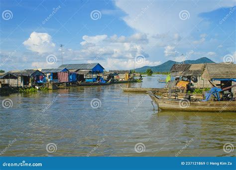 Makong River At Kampong Chhnang Province Of Cambodia Stock Image