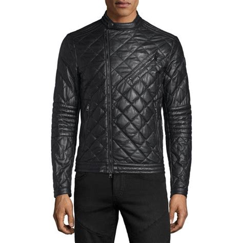 Moncler Debise Quilted Leather Moto Jacket Quilted Jacket Men