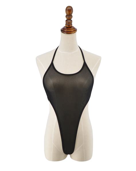 Sheer Monokini Swimsuit See Through G String Thong One Piece Bathing