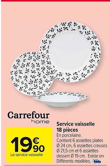 Promo Service Vaisselle Pi Ces Carrefour Home Chez Carrefour Market