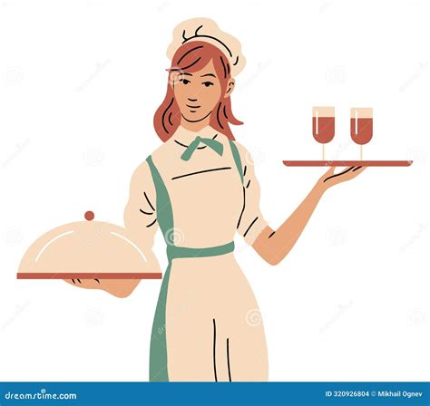 A Beautiful Girl Waitress Stock Vector Illustration Of Female 320926804