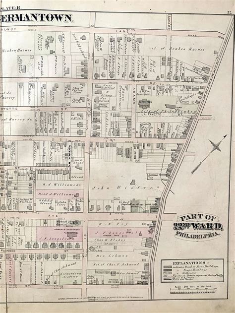 Germantown Map Original 1878 Philadelphia 22nd Ward Atlas - Etsy ...