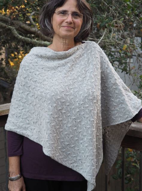 Pristine White Cable Knit Poncho | Knitting Things