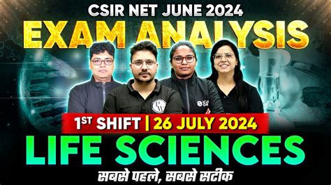 Csir Net 2024 Exam Analysis Csir Net Life Science Paper Analysis Csir Net Life Science Answer