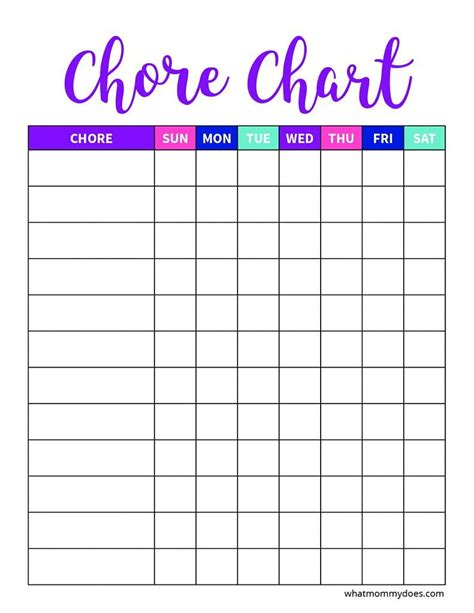 Chore Chart Template Printable Chore Charts Hd Phone Wallpaper Pxfuel