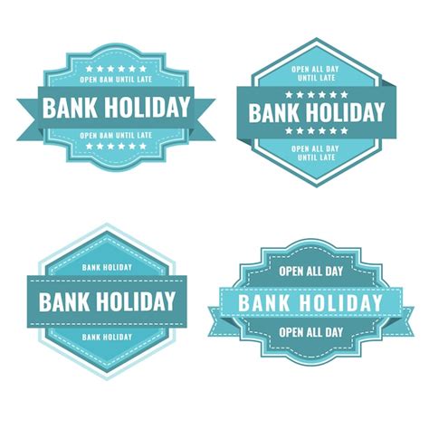 Free Vector | Flat design bank holiday stamps set