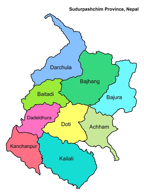 Map of Sudurpaschim Province Nepal | Clipart Nepal