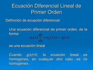 Ecuaciones Diferenciales Lineales Ppt