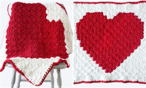 C2c Heart Blanket Free Crochet Blanket Pattern Crochet Patterns Free Blanket Heart Blanket