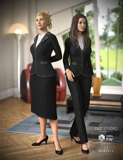 创世纪3女套装 Business Suit For Genesis 3 Female S Genesis 3 女性 Daz3d下载站