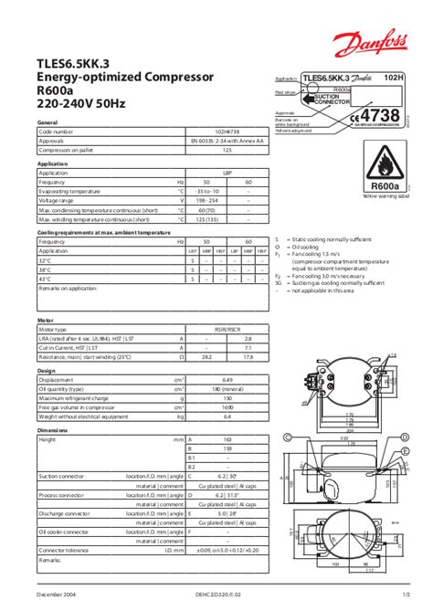 Danfoss TLES6.5KK.3 Data sheet