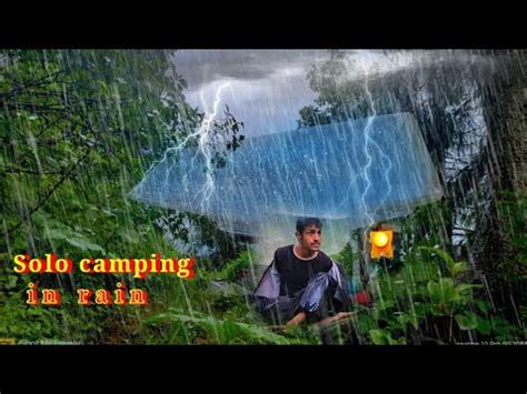 Solo Camping In Heavy Rain And Fog Cooking Sleeping With Sounds