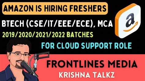 Amazon Hiring Fresher Cloud Support Role Btech Cseiteceeee