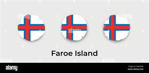 Faroe Island Flag Grunge Bubble Vector Icon Illustration Stock Vector