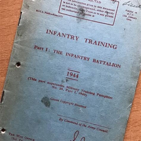 Original Wwii British Army Training Pamphlet The Infantry Battalion