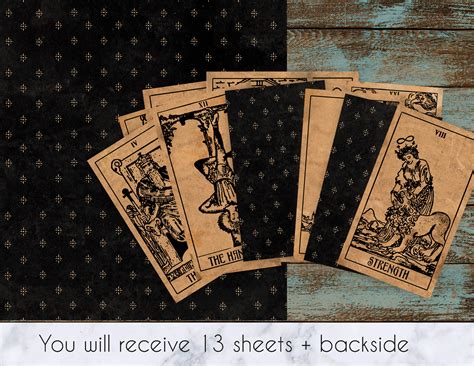 Tarot cards printable tarot deck vintage style tarot | Etsy