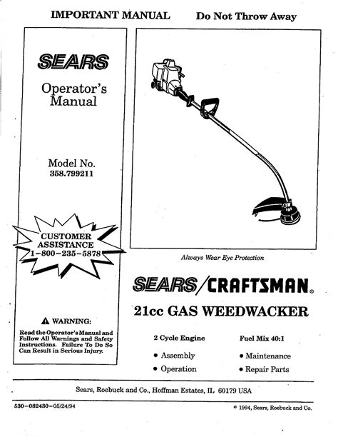 Craftsman User Manual Weedwacker Manuals And Guides L