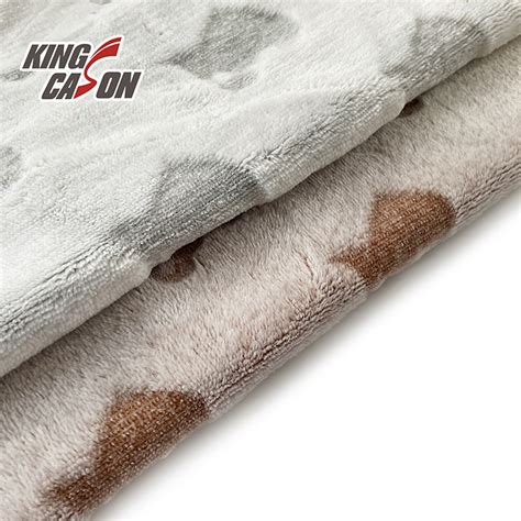 Kingcason China Wholesale Two Side Carving Flannel Fleece Fabric For