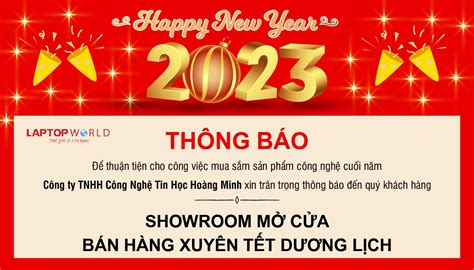 Thông Báo Lịch Nghỉ Tết Dương Lịch 2023