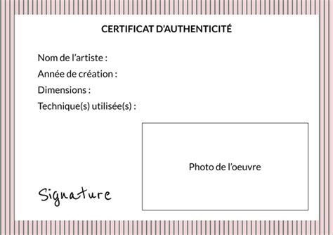 Explications sur le certificat d authenticité Manzi Impression sur