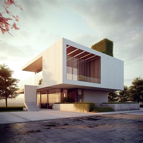 Premium AI Image 3d Rendering Of Modern Cozy House With Pool And