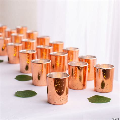 Bulk 36 Pc Copper Mercury Glass Votive Candle Holders Oriental Trading