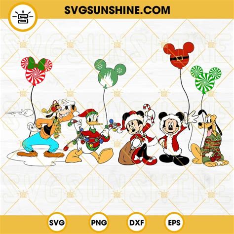 Christmas Disney Characters Face Svg Bundle Disney Christmas Svg