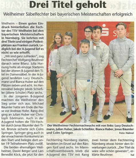 Drei Titel Geholt Tsv Weilheim E V