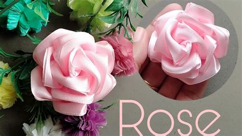 Diy Satin Ribbon Rose Flower How To Make Ribbon Rose Ribbon