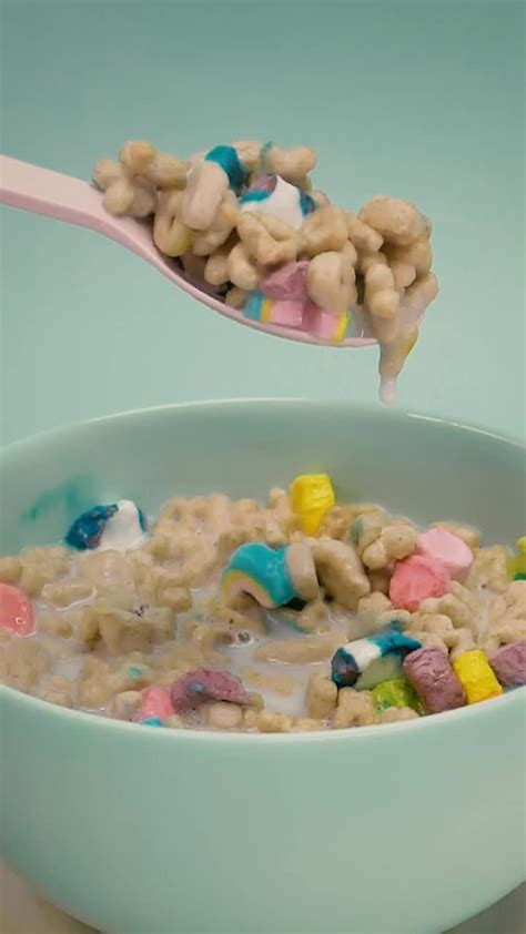 Free Video Stock Spoonful Of Cereal With Marshmallows And Milk Live