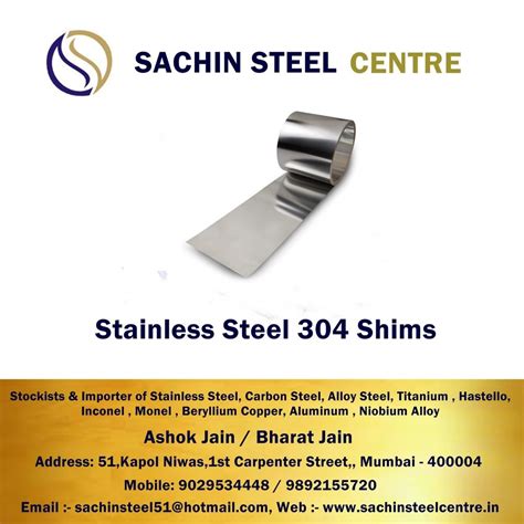 Indian Stainless Steel 304 Shims Manufacturer In Mumbai Thickness 0