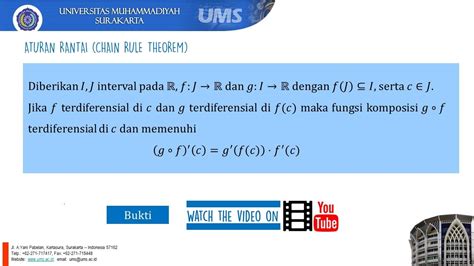 Aturan Rantai Chain Rule Theorem Youtube