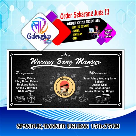 Jual Mmt Spanduk Banner Warkop Angkringan Elegan Aesthetic Dll