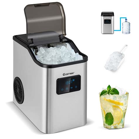 Costway Portable Countertop Pellet Size Nugget Ice Maker Lbs Day