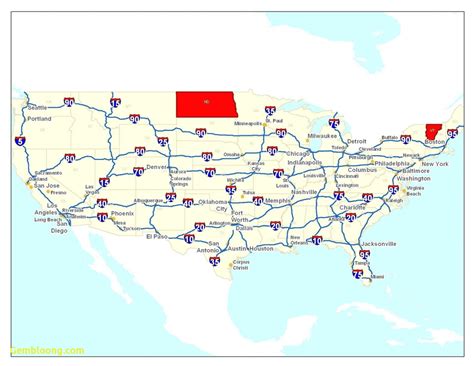 Us Map With Interstate Routes Elegant Printable Us Map With | Printable ...