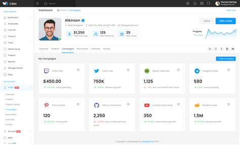 W3CRM Bootstrap Admin Dashboard Template